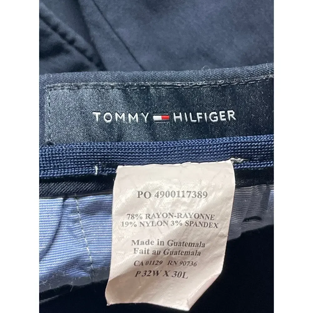 Tommy Hilfiger Men's Blue Mid Rise Slim Fit Skinny Chino Khaki Trousers Pants 32